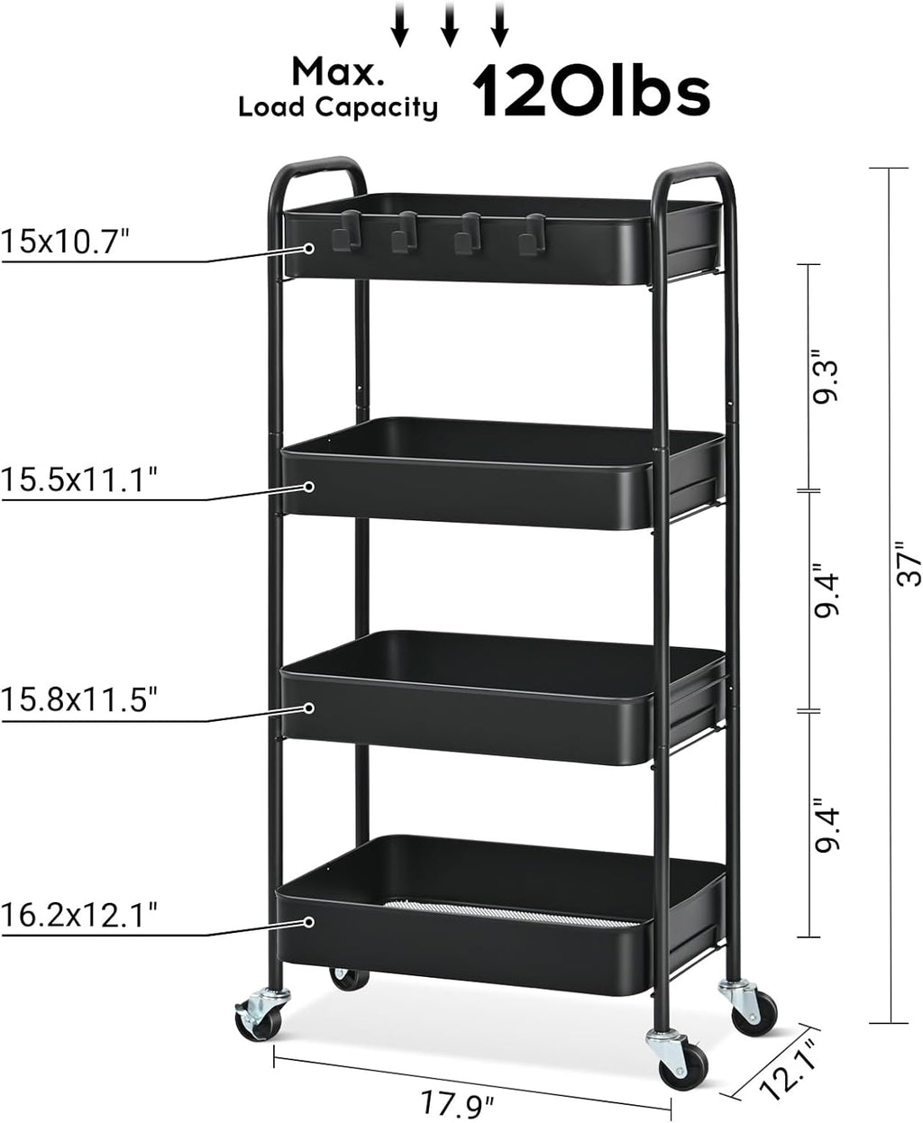 Multi-tiered trolley